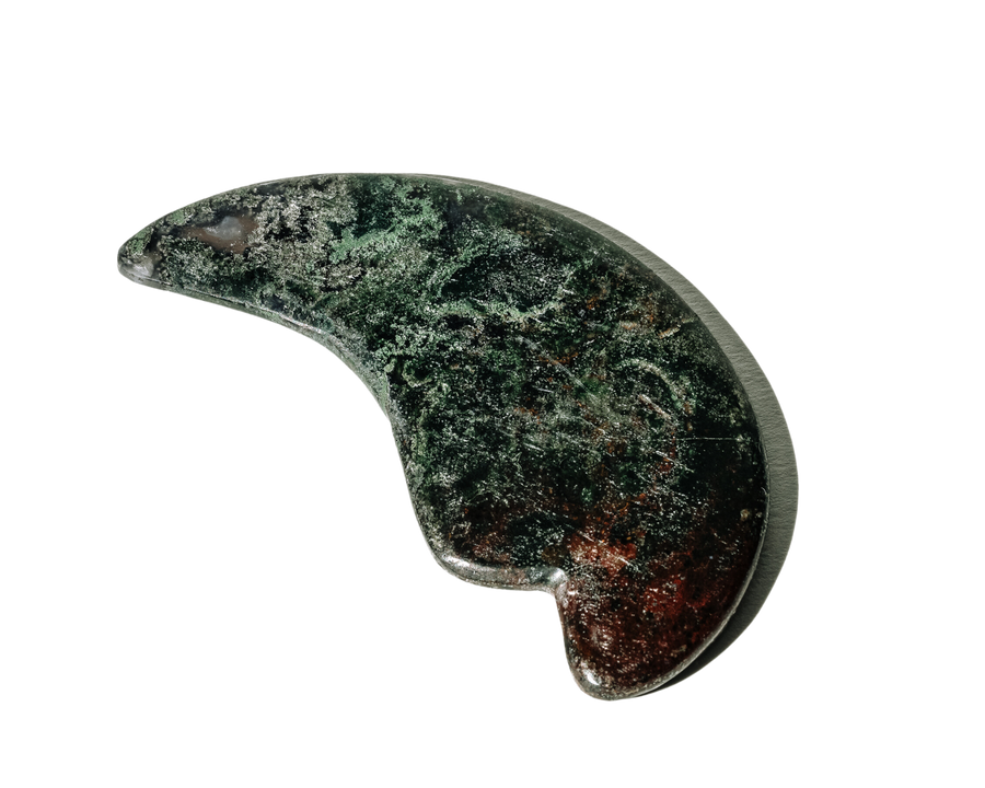 Moss Agate Gua Sha - Handcarved, Small Batch